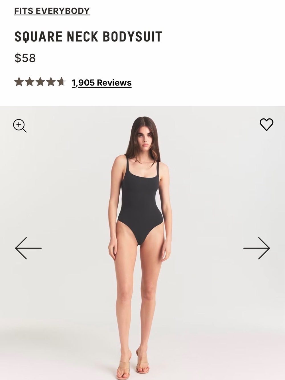 Skims Fits Everybody Square Neck bodysuit